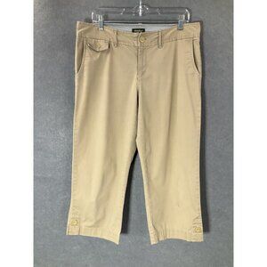 Eddie Bauer Women's Sz 10 Hiking Outdoor Capri‎ Pants Cotton Khaki Tan